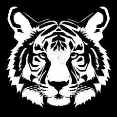 Animal head vector design black and white