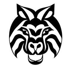 Animal head vector design black and white