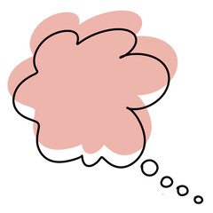 Retro empty comic chat bubbles line art and elements set with pink shadows on transparent background. Vector illustration, vintage design, pop art style. Speech bubble, speech balloon