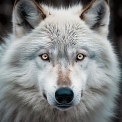 Fototapeta premium White wolf with bright eyes