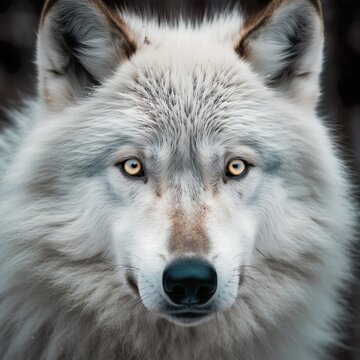 White wolf with bright eyes