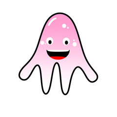 simple pink character. pink cartoon illustration isolated while background 