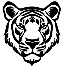 Animal head vector design black and white