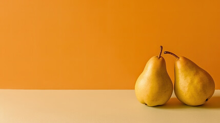Ripe pear mockup and copy space with a gradient background, generative AI
