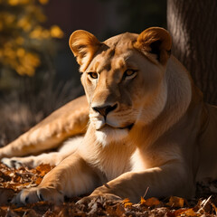 Obraz na płótnie Canvas lion in the zoo
