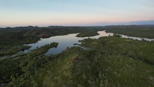 Aerial footage of Cloncurry Queensland Australia