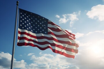 American flag waving in the wind from generative ai