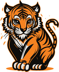 Fototapeta na wymiar A Tiger Cute vector logo vector art