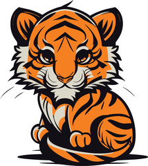 Fototapeta premium A Tiger Cute vector logo vector art
