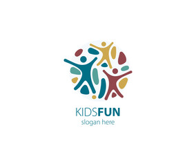 Kids Fun Abstract Youth Foundation Logo Design 