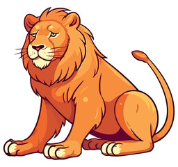 Obraz premium Smiling lion sitting