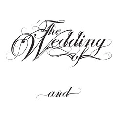calligraphy design for greeting at a wedding with a root symbol art style