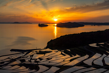 土谷棚田の夕暮れ