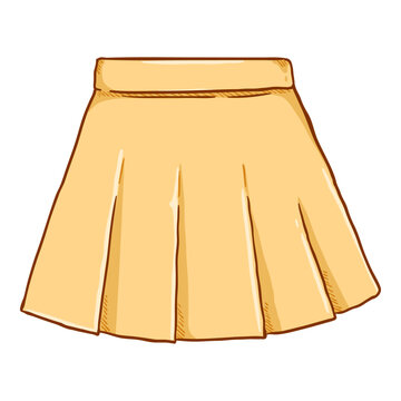 Vector Cartoon Yellow Short Skirt