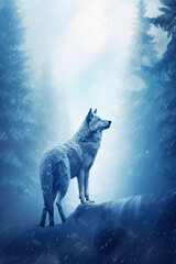 Lonely wild wolf