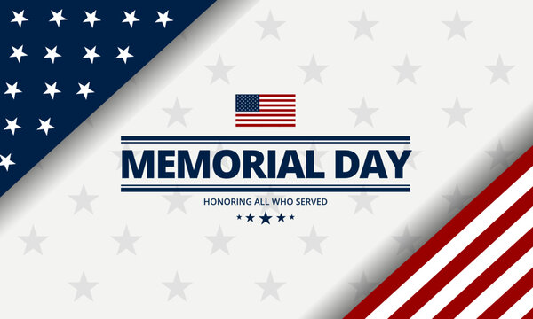 Memorial day background design with honoring all who served text