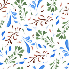 Seamless floral pattern on a white background, for textile, wrapping paper, cover, background