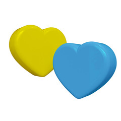 heart isolated ukraine color 3d render