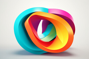 Abstract colorful 3d shape graphics as label template generative ai © Tohamina