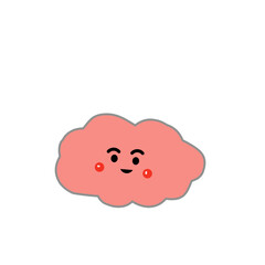 Funny Cloud Cartoon Icon 