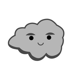 Funny Cloud Cartoon Icon 