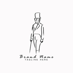 vintage man style silhouette vector design template