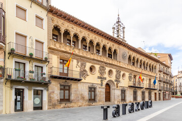 Naklejka premium facade of the town hall in the historic center of the city of Tarazona in the province of Zaragoza, Spain