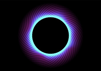 Abstract technology circle dot  lines background with black circle .