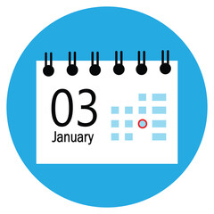 new calender, 03 january icon
