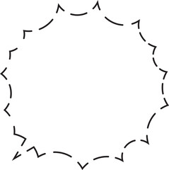 トゲトゲ吹き出し　破線　白塗り
