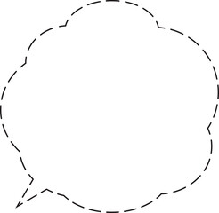 雲形吹き出し　破線　白塗り
