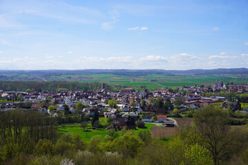 Blick von der Kugelsburg auf die Stadt Volkmarsen in Hessen
