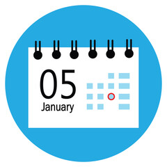 new calender, 05 january icon