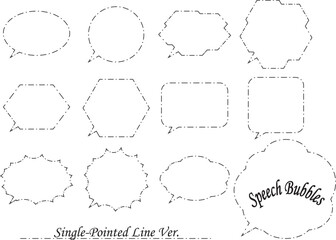 吹き出しセット　一点鎖線　枠のみ
