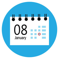 new calender, 08 january icon