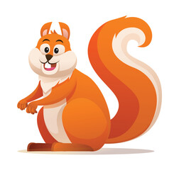 Cute squirrel cartoon vector illustration
