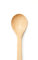 top view blank mock up empty wood spoon isolated on white background. mock up empty wooden spoon isolated. blank wood spoon isolated. overhead flat lay