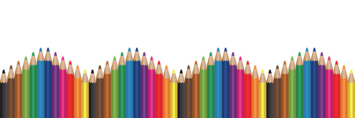colored pencil collection. isolated  illustration colorful pencils. colored pencil background
