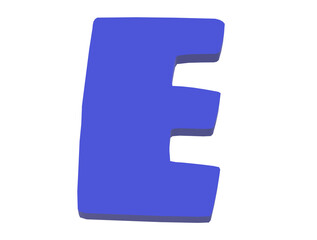 Dark Violet 3D letter E, three-dimensional model English letters, decorative letters