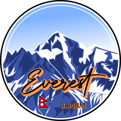 badge of mount everest logo - nepal
