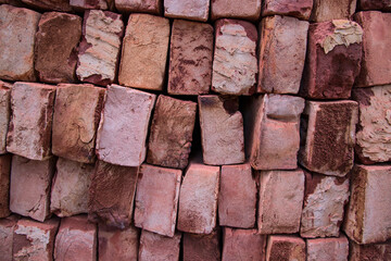 Fototapeta premium Building Construction Material brick blocks for industrial abstract pattern Texture background wallpaper