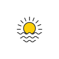 Summer icon design with white background stock illustration