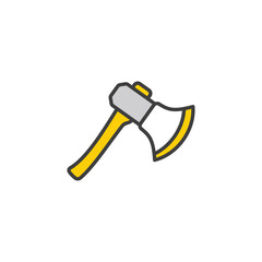 Axe icon design with white background stock illustration