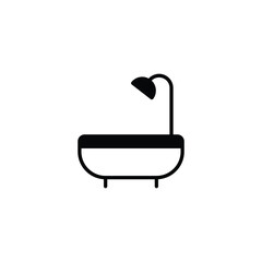 Bathtub icon design with white background stock illustration