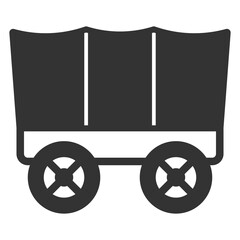Cowboy cart, stagecoach  - icon, illustration on white background, glyph style