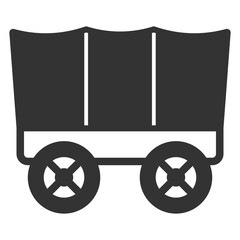 Cowboy cart, stagecoach  - icon, illustration on white background, glyph style