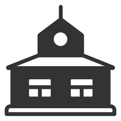 Wooden building  - icon, illustration on white background, glyph style