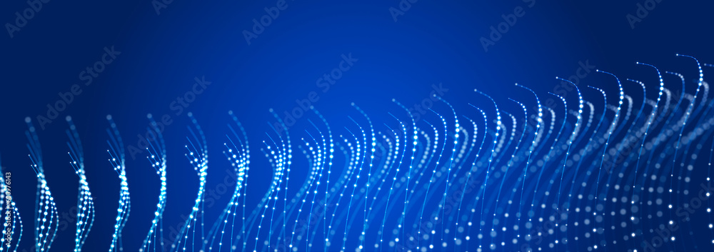 Poster polygonal background with dots and lines. network connection structure. science and technology. 3d