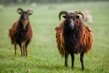 Hebridean sheep staring at the camera looking beautiful