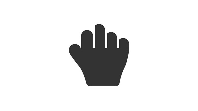 Hand Grab Cursor animated icon on white background
